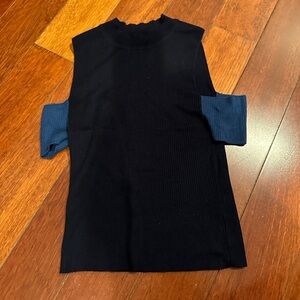 Urban outfitters open shoulder color block tshirt